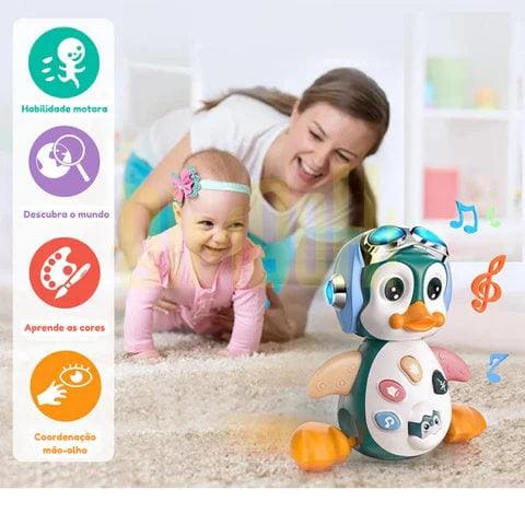 Brinquedo de pato bebê Brinquedo interativo musical elétrico com luzes e sons Elementos espaciais de robô dançante para bebês Presentes para crianças e bebês