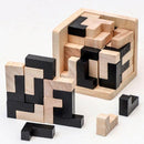 Tetris cubo 3D de madeira