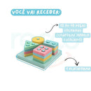 Blocos de encaixe montessori de madeira