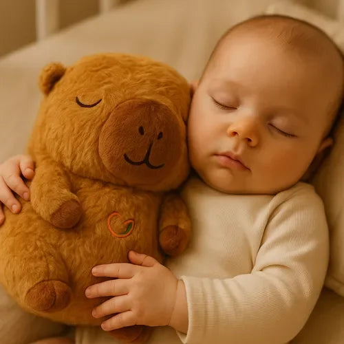 Pelucia Capivara Respira Musical Sons Para Dormir Luz Soneca