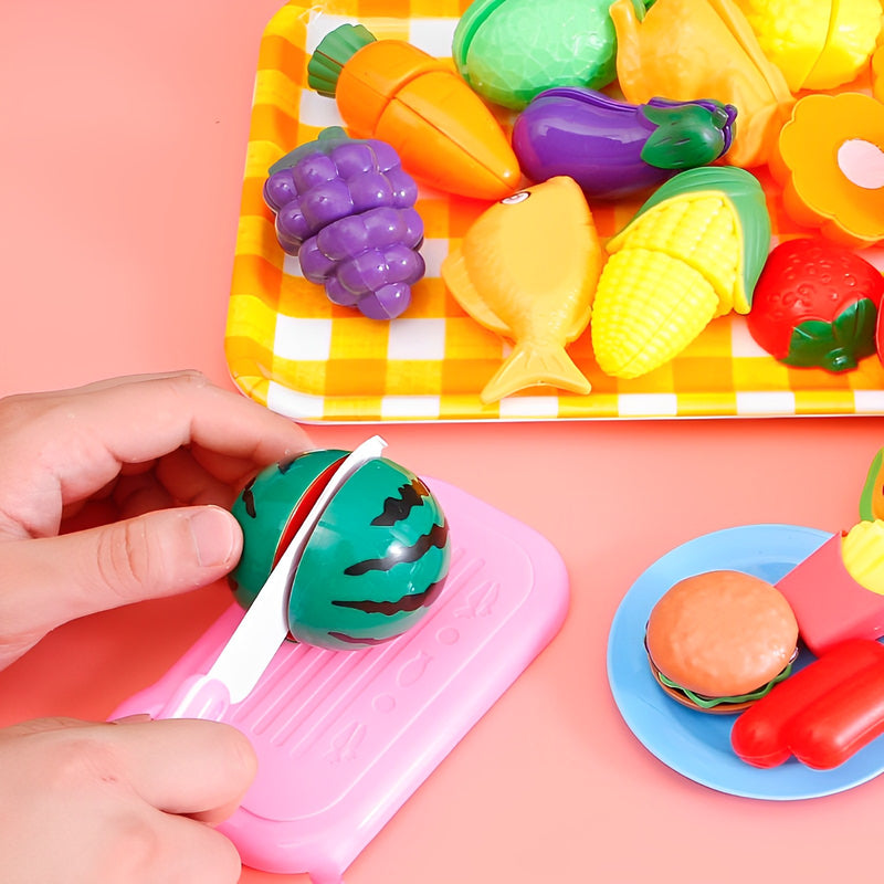 Brinquedo de corte de cozinha realista jogar comida fingir jogar