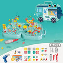 Maleta de Ferramentas Infantil com Parafusadeira eletrica e Peças para montar