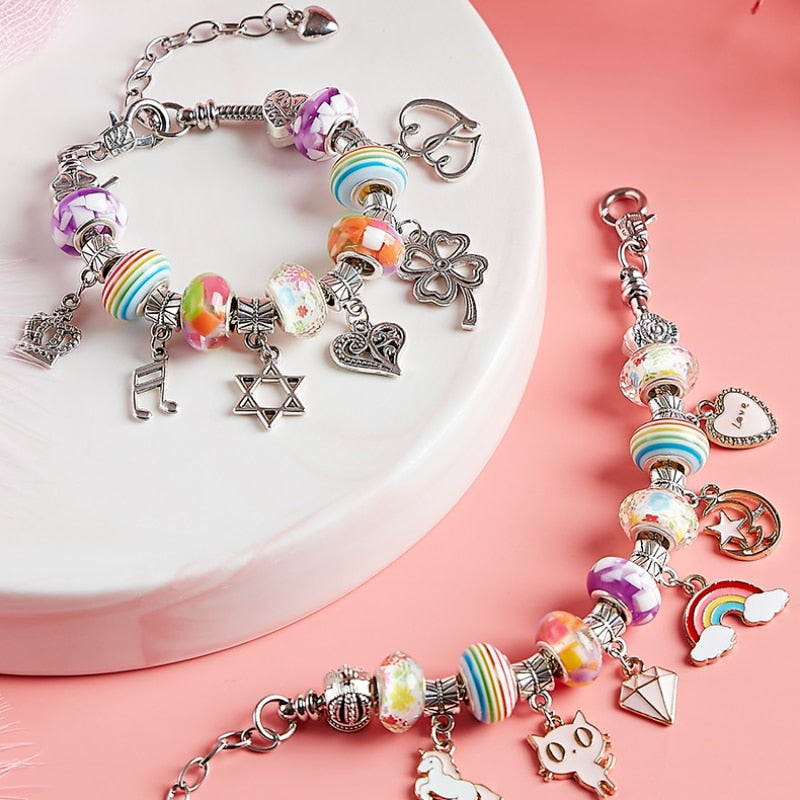 Conjunto de pulseira / Para meninas presente acrílico europeu