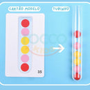 Tubo de bolinhas coloridas montessori